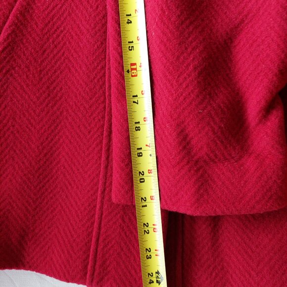 Vintage St. Sophia Paris Red Wool Cashmere Blend Coat, Made In France Size M/L - Picture 9 of 11